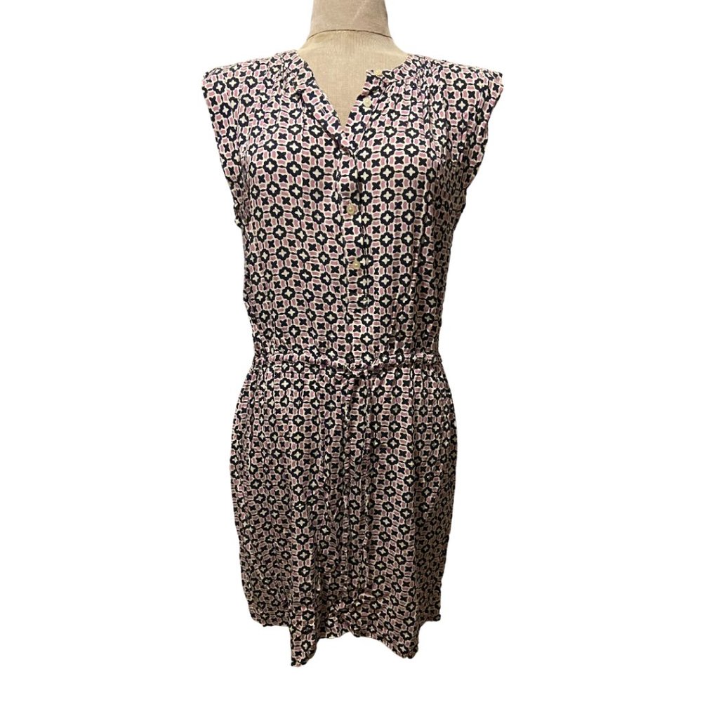 Ann Taylor Loft button sleeveless pink dress sz L